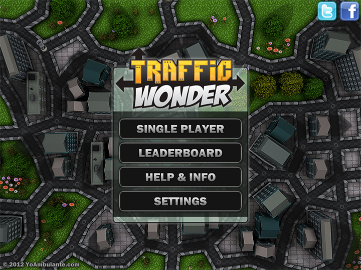 traffic wonder game play screenshot on mainmenu