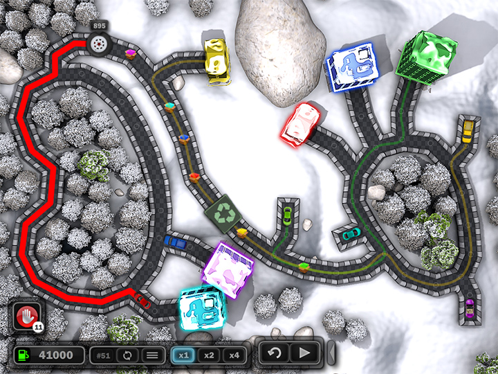 traffic wonder game play screenshot on snow